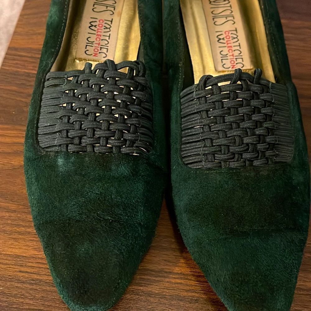 Mootsies Tootsies green suede heels